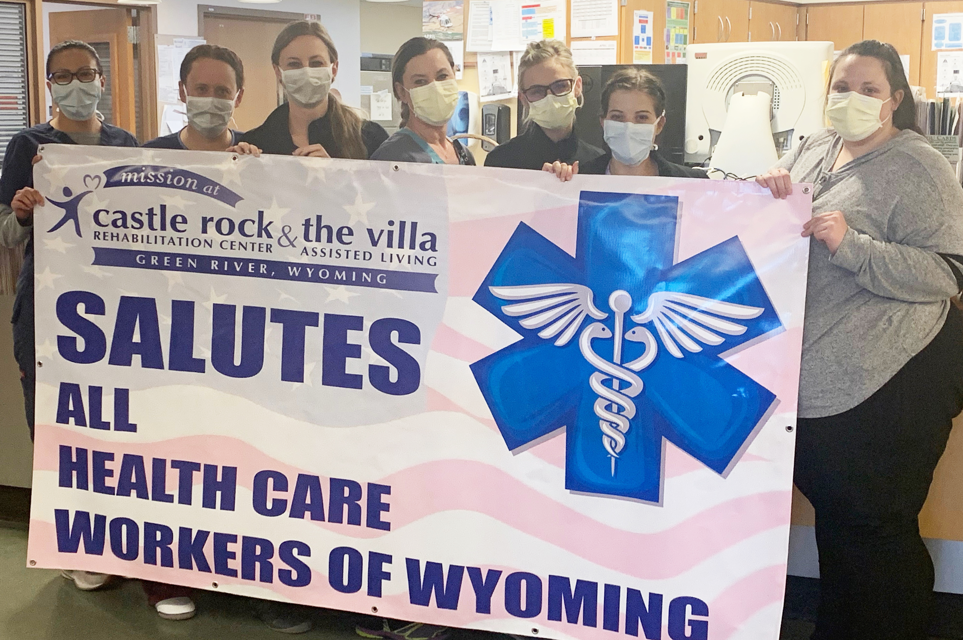 Mission banner salutes healthcare workers